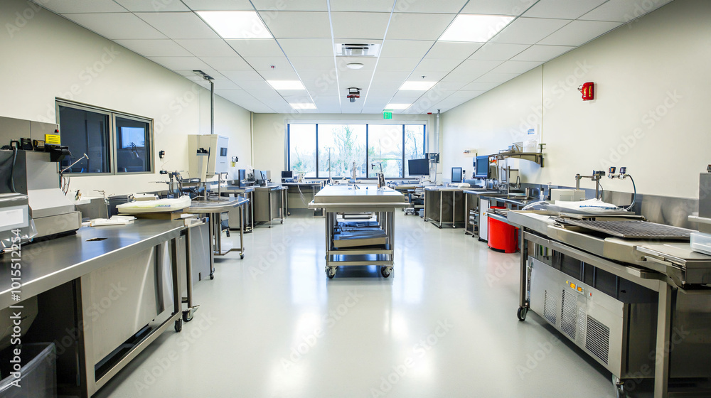 A state-of-the-art production facility that manufactures precision medical instruments. A state-of-the-art production facility that manufactures precision medical instruments.