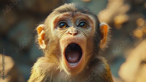 the A monkey using facial expressions to convey emotions and intentions within its social group.