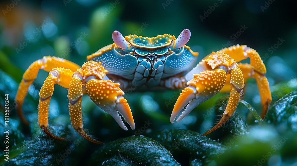an A crab using visual displays and sounds to establish territory and attract mates. an A crab using visual displays and sounds to establish territory and attract mates.
