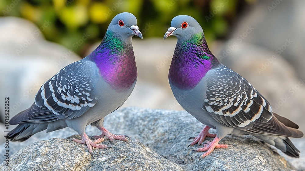 the A pigeon using coos and body movements to communicate with its mate during courtship. the A pigeon using coos and body movements to communicate with its mate during courtship.