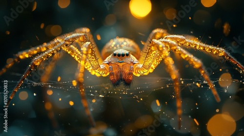 the A spider using web vibrations and visual signals to communicate with potential mates or rivals.