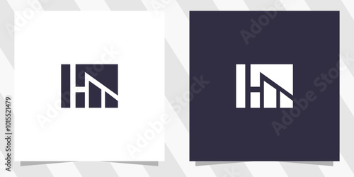 letter hm mh logo design vector