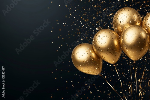 Shiny golden balloons elevate party celebrations, adding a touch of elegance and joy to the decor.