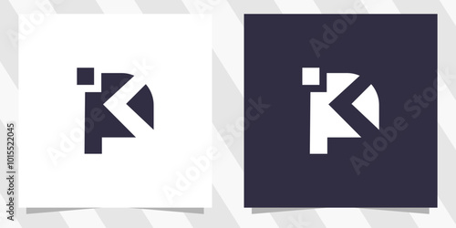 letter pk kp logo design vector