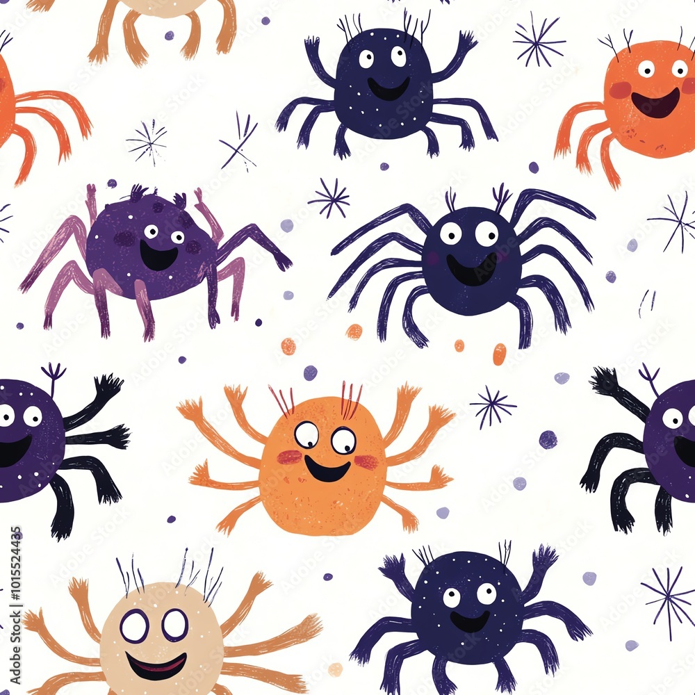 Cute spiders with webs Cute spiders with webs