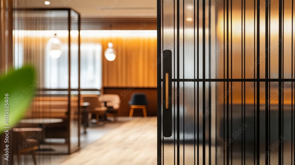Image showcasing Modern metal swing door design enhancing functional spaces in sleek ...