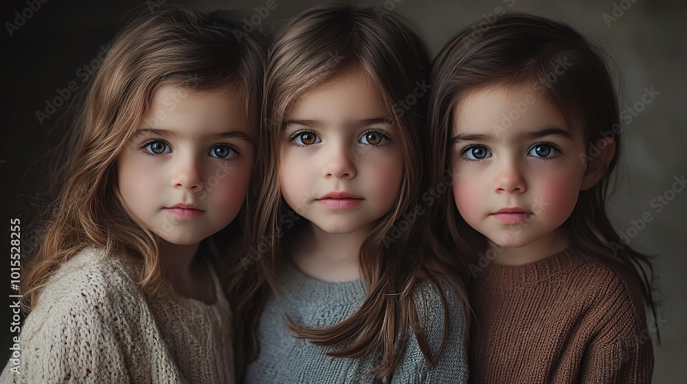 A portrait of three beautiful siblings A portrait of three beautiful siblings