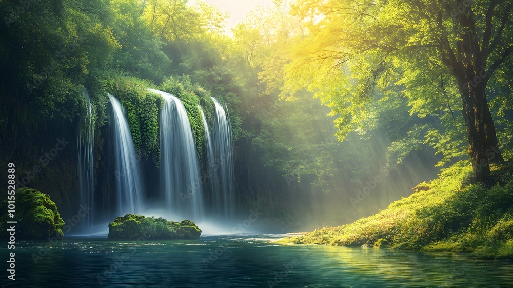 waterfall in the forest waterfall in the forest