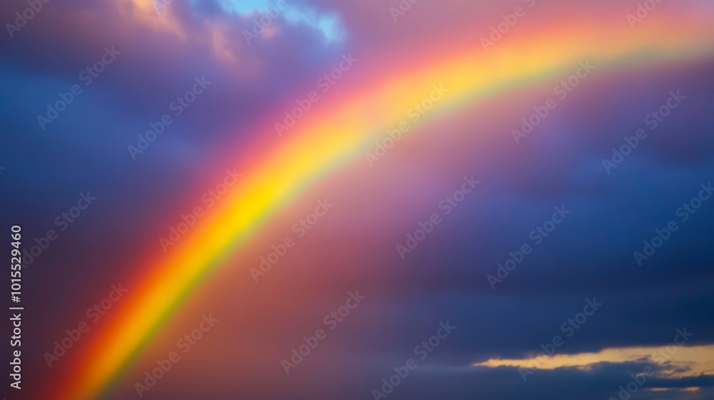 Vibrant rainbow arcs across a clear sky after a rain shower showcasing nature's beauty and serenity in a breathtaking landscape filled with fresh colors Vibrant rainbow arcs across a clear sky after a rain shower showcasing nature's beauty and serenity in a breathtaking landscape filled with fresh colors