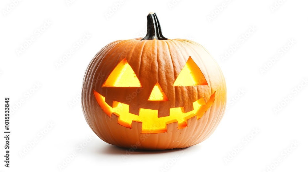 Jack o lantern glowing halloween pumpkin head isolated on white background Jack o lantern glowing halloween pumpkin head isolated on white background