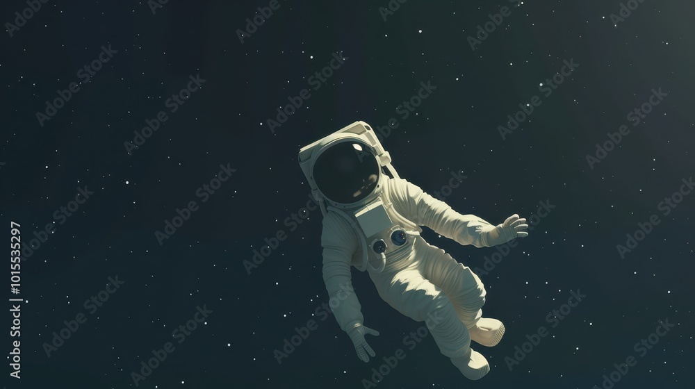 Minimalistic Astronaut Floating in Deep Space Minimalistic Astronaut Floating in Deep Space