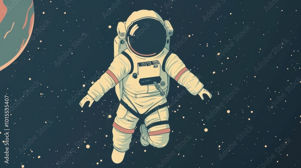 Minimalistic Astronaut Floating in Deep Space Minimalistic Astronaut Floating in Deep Space