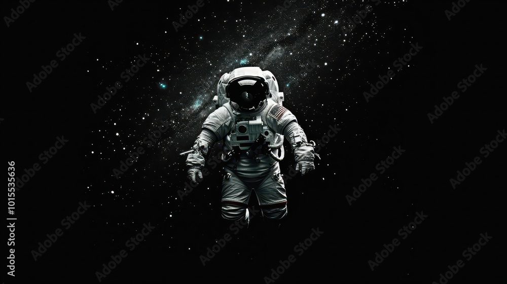 Minimalistic Astronaut Floating in Deep Space Minimalistic Astronaut Floating in Deep Space