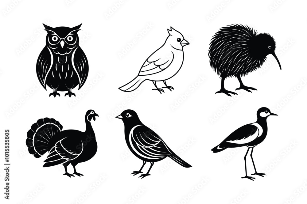 Fototapeta premium set of animals on bird