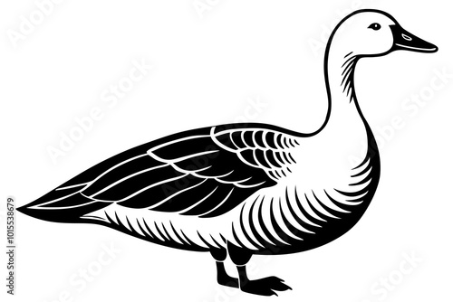snow goose silhouette minimalistic vector art illustration