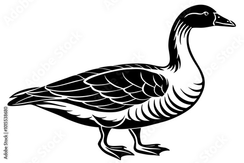 snow goose silhouette minimalistic vector art illustration