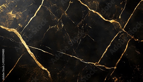 Black Marble with Golden Veins