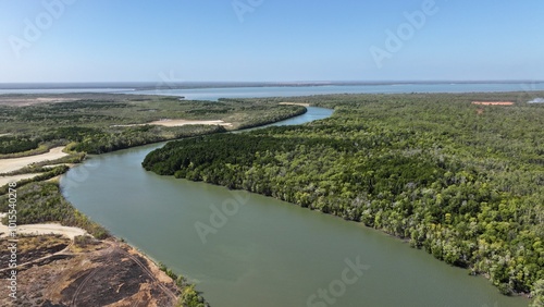 Aerial photo of Weipa Queensland Australia