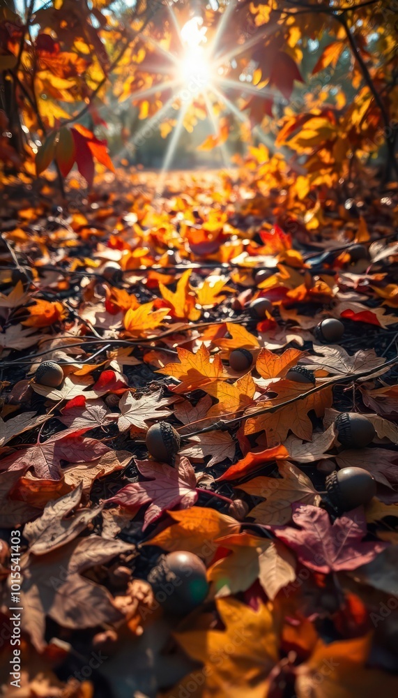 Autumn leaves and mystical background photo. Autumn leaves and mystical background photo.