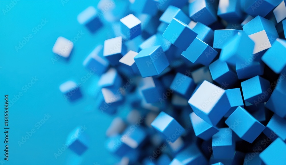 Abstract Blue Cube Composition Abstract Blue Cube Composition