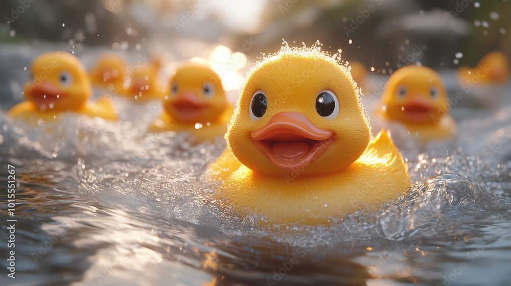 rubber ducks in the water flooding river rubber ducks in the water flooding river