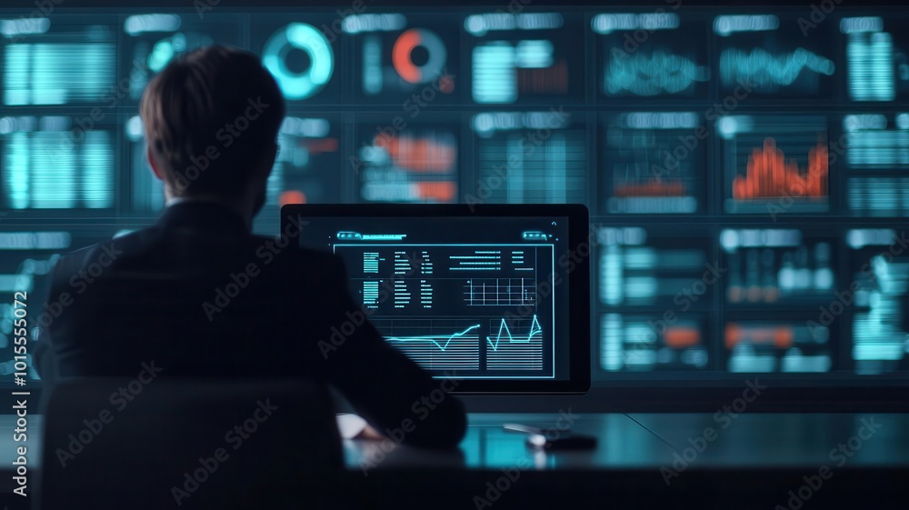 Creative business meeting with holographic displays of charts and futuristic concepts, futuristic business, high-tech innovation Creative business meeting with holographic displays of charts and futuristic concepts, futuristic business, high-tech innovation