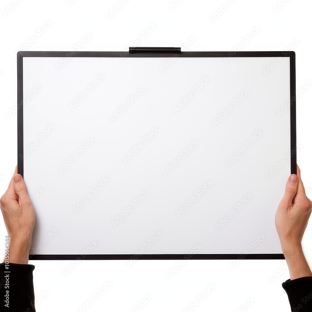 Blank White Paper Mockup Held by Hands - Minimal Presentation Background Blank White Paper Mockup Held by Hands - Minimal Presentation Background