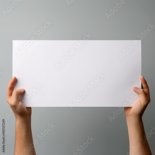 Blank White Paper Mockup Held by Hands - Minimal Presentation Background