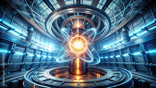 Futuristic nuclear fusion reactor photo