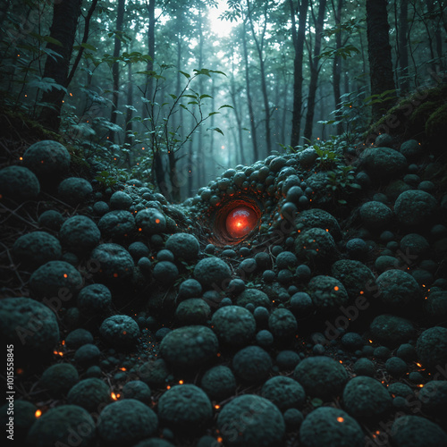 Mystic Eye Amidst the Winter Woods