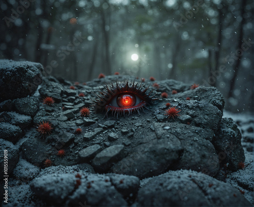Mystic Eye Amidst the Winter Woods