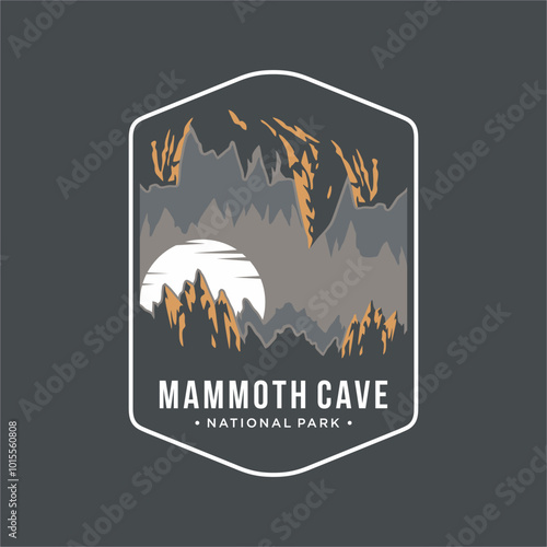 Mammoth cave National Park patch logo illustration