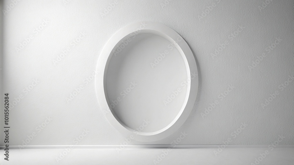 Gap in white wall in oval shape