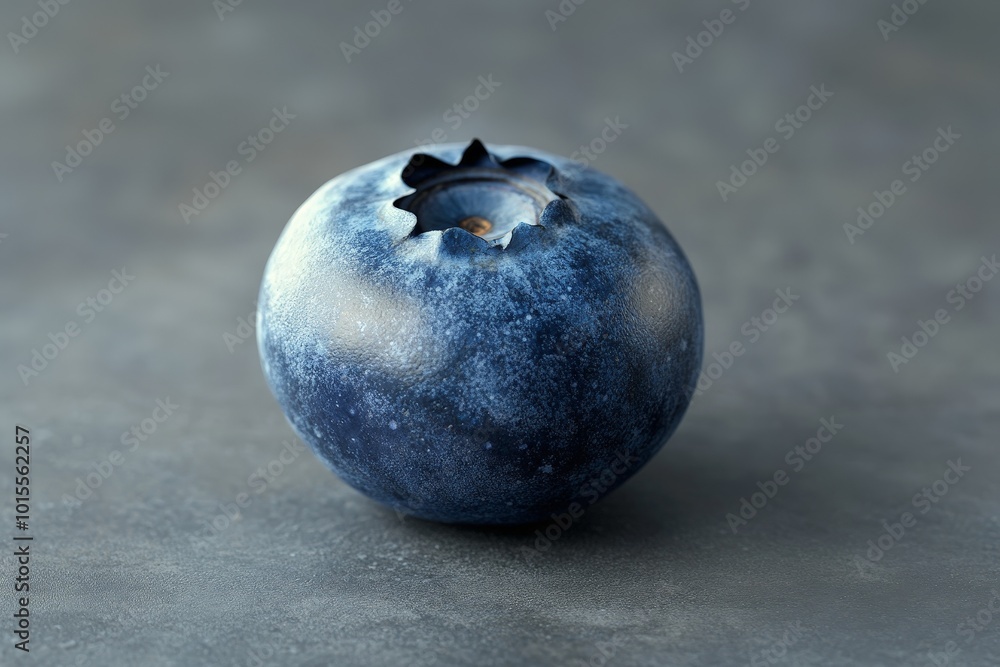 A close-up of a single blueberry, showing the fine details of its surface A close-up of a single blueberry, showing the fine details of its surface