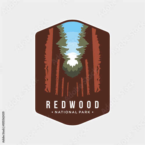 Redwood National Park patch logo illustration