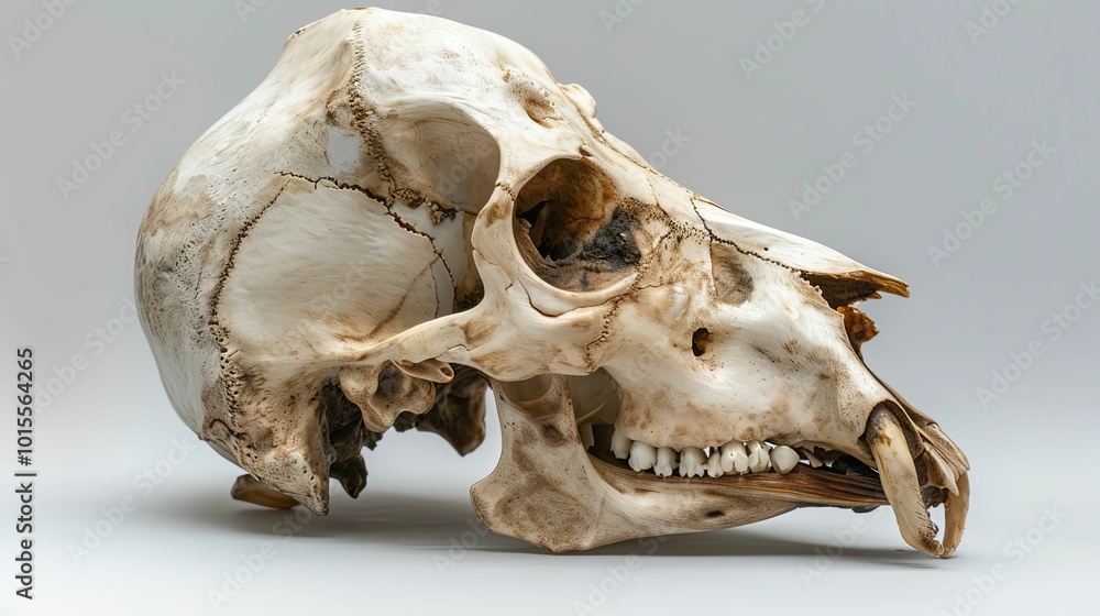Close-up of a White-Tailed Deer Skull with Teeth Close-up of a White-Tailed Deer Skull with Teeth