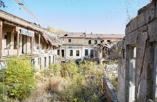 Buildings damaged by a 1988 earthquake in Gyumri, Armenia photo