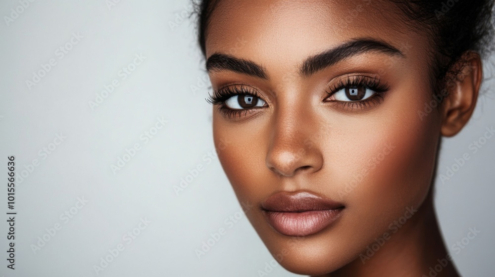 Portrait of a Beautiful Woman with Striking Features Portrait of a Beautiful Woman with Striking Features