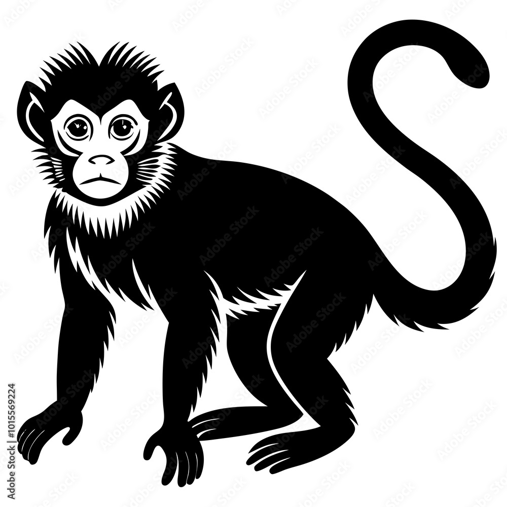 Capuchin monkey vector silhouette Capuchin monkey vector silhouette
