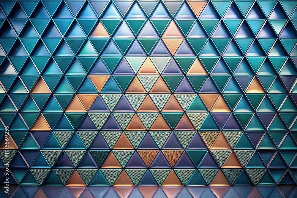 Fototapeta premium Geometric triangle pattern wallpaper with forced perspective