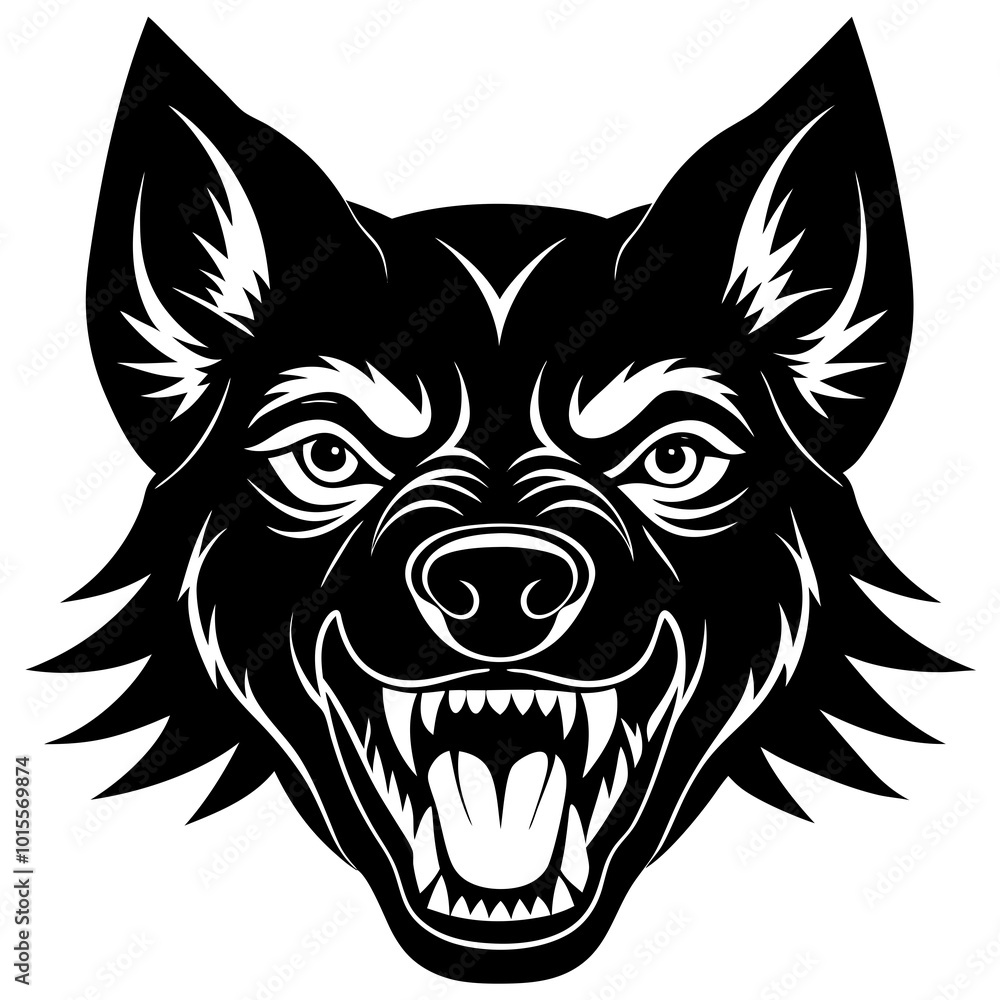 Dog head vector art silhouette Dog head vector art silhouette
