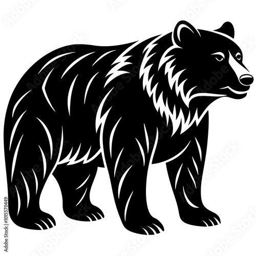 Grizzly bear vector silhouette 