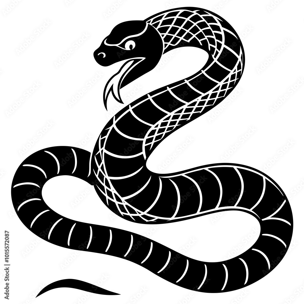Rattlesnake silhouette vector on white background Rattlesnake silhouette vector on white background