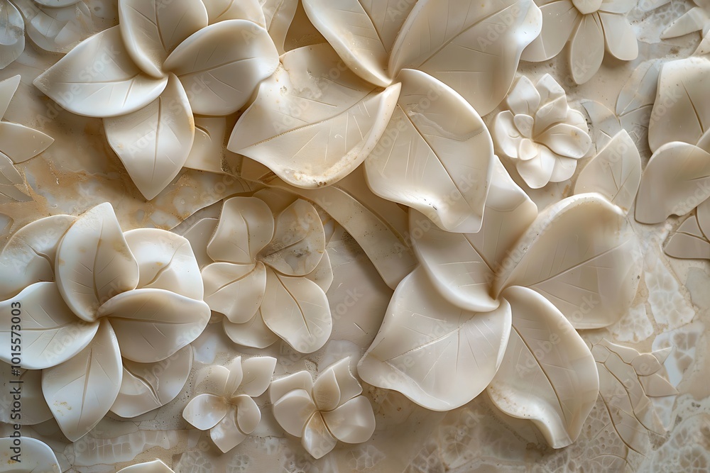 Seamless Plumeria carved stone on a marble background. Seamless Plumeria carved stone on a marble background.