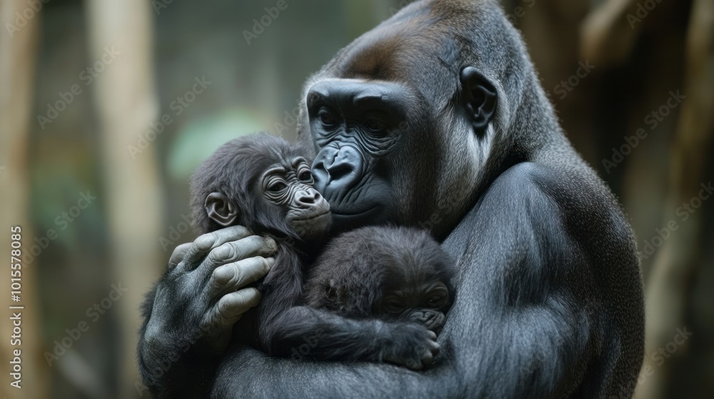 Obraz premium Endangered animal breeding programs to increase populations and prevent species extinction