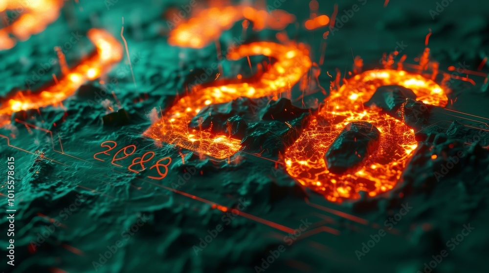 A close-up of glowing fiery digits 2026 with a circuit-like design, blending futuristic and fiery elements in a highly detailed, tech-driven concept. Perfect for tech and futuristic themes. A close-up of glowing fiery digits 2026 with a circuit-like design, blending futuristic and fiery elements in a highly detailed, tech-driven concept. Perfect for tech and futuristic themes.