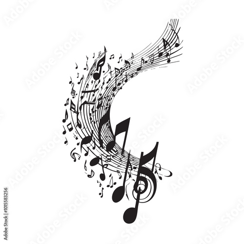 Musical splash of notes