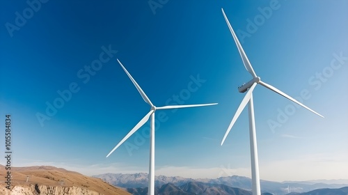 Wind Turbines Mountain Landscape