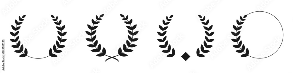 laurel icon vector design, achievement, award, editable wreath symbol, illustration, graphic, vintage, circular flower laurel icon vector design, achievement, award, editable wreath symbol, illustration, graphic, vintage, circular flower
