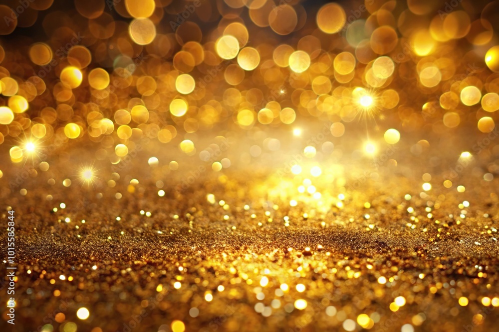 Glittering golden background with dynamic light waves and bokeh effects evoking a festive and joyful atmosphere Glittering golden background with dynamic light waves and bokeh effects evoking a festive and joyful atmosphere